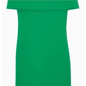 COS Women's Off-The-Shoulder Sheath Dress NWT 135 Sz XS Medium Green